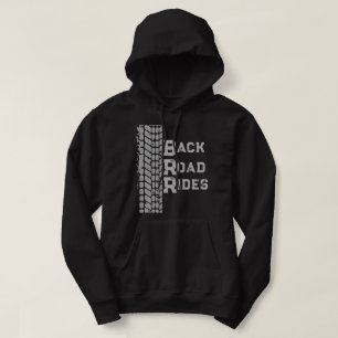 Logo "Back Road Rides" mit Muddy Tire Track Hoodie