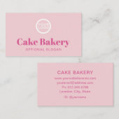 Logo Bäcker Konditor Bakery I Pink Visitenkarte (Vorne/Hinten)