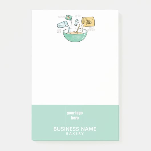 Logo-Bäckerei Brot Rezept Post-it Klebezettel (Vorderseite)