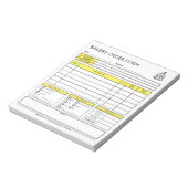 Logo-Bäckerei Business-Gelbe Bestellformular hinzu Notizblock (Rotiert)