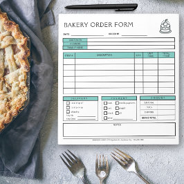 Logo-Bäckerei hinzufügen Formular für grüne Bestel Notizblock