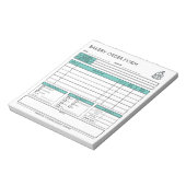 Logo-Bäckerei hinzufügen Formular für grüne Bestel Notizblock (Rotiert)