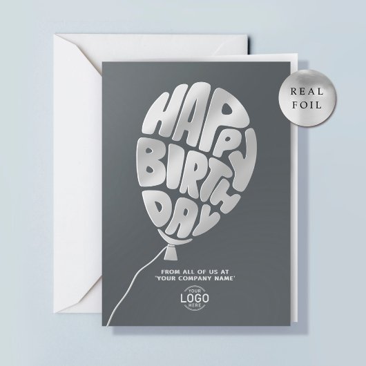 Logo-Ballon Grau Geschäft Silberfolie Geburtstag