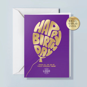 Logo-Ballon Lila Geschäftsfolie Geburtstagskarte