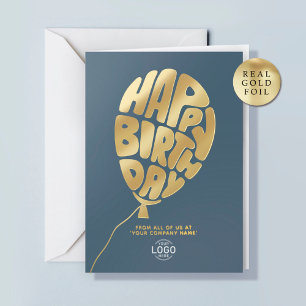 Logo Ballon Staubblau Geschäft Folie Geburtstag