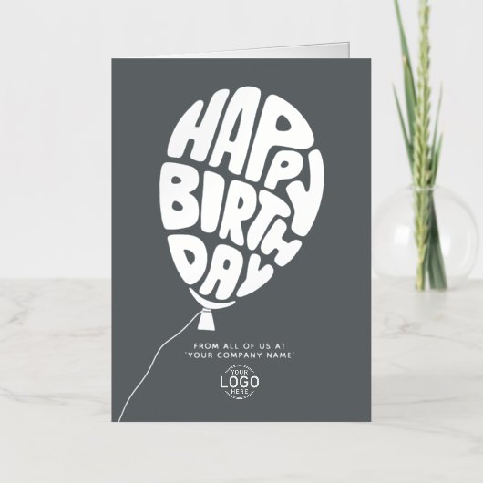 Logo Balloon Grey Business Silver Foil Birthday (Vorderseite)