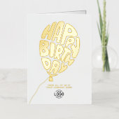 Logo Balloon White Business Foil Birthday Card (Vorderseite)