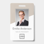 Logo-Bar-Code des Unternehmens Mitarbeiter-Foto Ta Ausweis (Vorderseite)