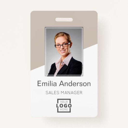 Logo-Bar-Code des Unternehmens Mitarbeiter-Foto Ta Ausweis (Vorderseite)