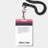 Logo-Bar-Code für das benutzerdefinierte Foto Ausweis (Rückseite mit Lanyard)