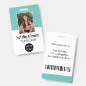 Logo-Bar-Code für das Foto des Mitarbeiters Aquama Ausweis (Vorder- & Rückseite)