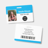 Logo-Bar-Code für das Foto des Mitarbeiters Ausweis (Vorder- & Rückseite)