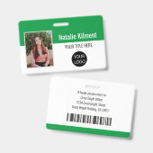 Logo-Bar-Code für das Foto des Mitarbeiters grün u Ausweis (Vorder- & Rückseite)