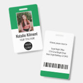 Logo-Bar-Code für das Foto des Mitarbeiters grün u Ausweis (Vorder- & Rückseite)