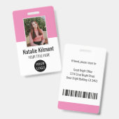 Logo-Bar-Code für das Foto des Mitarbeiters Rosa u Ausweis (Vorder- & Rückseite)