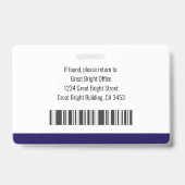 Logo-Bar-Code für das Foto eines Mitarbeiters Navy Ausweis (Rückseite)