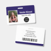 Logo-Bar-Code für das Foto eines Mitarbeiters Navy Ausweis (Vorder- & Rückseite)