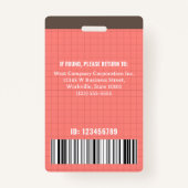 Logo-Bar für Office Mitarbeiter im benutzerdefinie Ausweis (Rückseite)