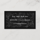 Logo "Barber Poles" | Schwarzer Marmor Visitenkarte (Rückseite)