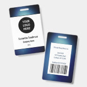 Logo-Barcode für kleine Unternehmen Ausweis (Vorder- & Rückseite)