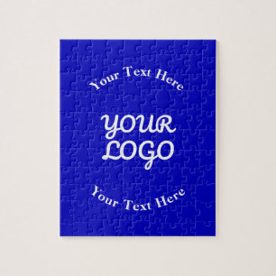 Logo bearbeitbar königliches Blau und weißer Text  Puzzle
