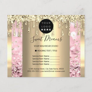 Logo Beauty Makeup Nägel Preisliste Gold Rouge Flyer