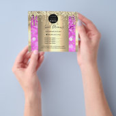 Logo Beauty Makeup Nails Preisliste Gold Pinky Flyer (Gruppe)