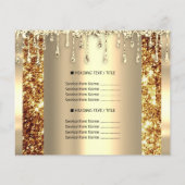 Logo Beauty Makeuty Nägel Preisliste Gold Spark Flyer (Hinten)