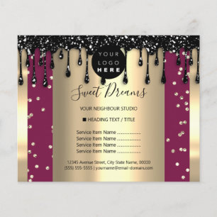 Logo Beauty Makeuty Nägel Preisliste Tropfen Berry Flyer