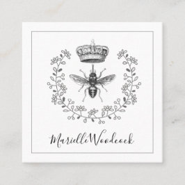 Logo "Bee and Crown Laurel" Quadratische Visitenkarte