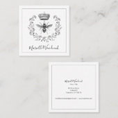 Logo "Bee and Crown Laurel" Quadratische Visitenkarte (Vorne/Hinten)
