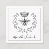 Logo "Bee and Crown Laurel" Quadratische Visitenkarte (Vorderseite)