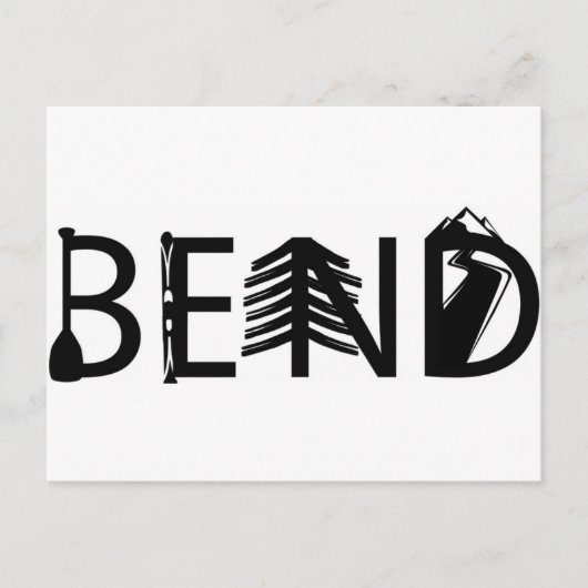 Logo "Bend Oregon Outdoor Activity Letters" Postkarte (Vorderseite)
