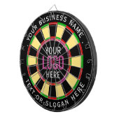 Logo & Benutzerdefinierter Text Business Firma Dartscheibe (Vorderseite rechts)