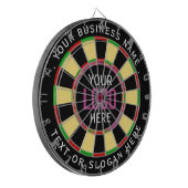 Logo & Benutzerdefinierter Text Business Unternehm Dartscheibe (Vorderseite Links)