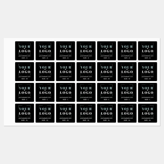 Logo Benutzerdefinierter Text Website Garnitur Grö Etiketten (Blatt)