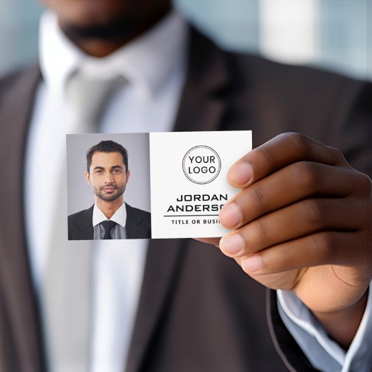 Logo-benutzerdefiniertes Foto beruflich weiß hinzu Visitenkarte