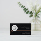 Logo-Berater Orange Black Business Card Visitenkarte (Stehend Vorderseite)