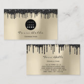 Logo Beruflich Black Tropfen Glitzer Consulting Visitenkarte (Vorne/Hinten)