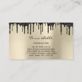 Logo Beruflich Black Tropfen Glitzer Consulting Visitenkarte (Rückseite)