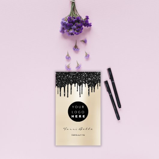 Logo Beruflich Black Tropfen Pearly Consulting Visitenkarte