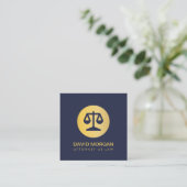 Logo "beruflich Lawry Justice" Navy and Gold Quadratische Visitenkarte (Stehend Vorderseite)