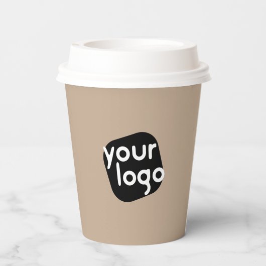 Logo Beruflich Servieren markierter Hot Drinks Pappbecher (Rückseite)