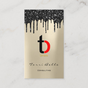 Logo-berufliche schwarze Tropfen-Glitzer-Beratung Visitenkarte
