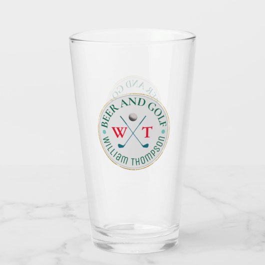 Logo "BIER AND GOLF Golf Player" Glas (Rückseite)