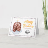 Logo Big Vintage Chocolate Cake Business Birthday Karte (Vorderseite)