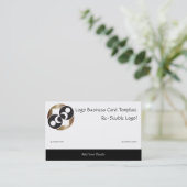 Logo "Black and Gold Moon Planet" Visitenkarte (Stehend Vorderseite)