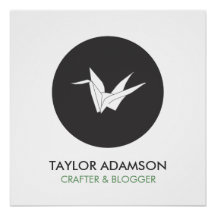 Logo "Black and White Origami Crane"