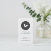 Logo "Black and White Origami Crane" Visitenkarte (Stehend Vorderseite)