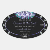 Logo "Black Blue Product Packaging Labels Diamonds Ovaler Aufkleber (Vorderseite)